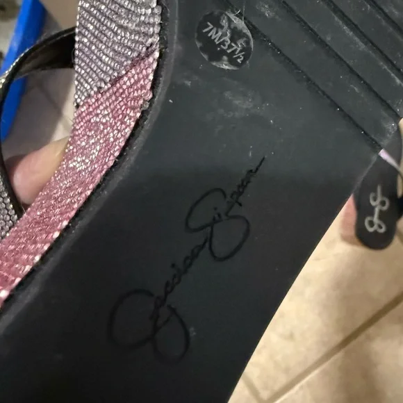 Colorful Rhinestone Wedge Sandals - Picture 5 of 5